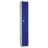 Elite Single Door Camlock Locker with Sloping Top Blue
