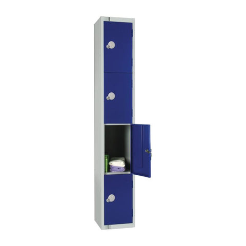 Elite Four Door Manual Combination Locker Locker Blue with Sloping Top