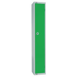 Elite Single Door Camlock Locker with Sloping Top Green