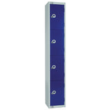 Elite Four Door Electronic Combination Locker with Sloping Top Blue