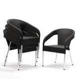 Bolero Wicker Wraparound Bistro Chairs (Pack of 4)