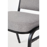 Bolero Steel Banqueting Chair Square Back with Grey Plain Cloth (Pack of 4)