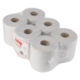 Jantex Centrefeed White Roll 2ply 6 Pack