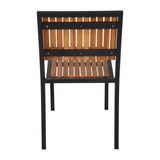 Bolero Steel & Acacia Wood Side Chair (Pack of 4)