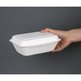 Fiesta Green Compostable Bagasse Hinged Food Containers 182mm