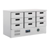 Polar G-Series Refrigerated Counter with 9 Drawers 368Ltr