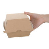 Fiesta Green Compostable Kraft Burger Boxes Large 112mm (Pack of 150)