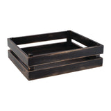 APS Superbox Wooden Buffet Crate Black Vintage 1-2 GN