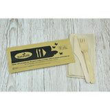 eGreen Individually Wrapped 3-in-1 Wooden Cutlery Set (Pack of 250)