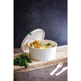 Vegware 185-Series Compostable Bon Appetit Wide PLA-lined Paper Food Bowls 32oz (Pack of 300)