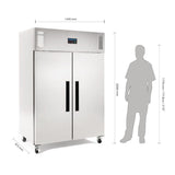 Polar Double Door Freezer Stainless Steel 1200Ltr