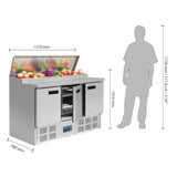 Polar Refrigerated Pizza and Salad Prep Counter 390Ltr