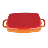 Vogue Orange Rectangular Cast Iron Dish 2.8Ltr