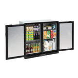 Polar Back Bar Cooler with Hinged Solid Door in Black 208Ltr