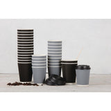 Fiesta Ripple Wall Takeaway Coffee Cups Charcoal 225ml / 8oz x 25