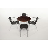 Bolero Aluminium and Black Wicker Chairs Black (Pack of 4)