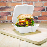Vegware Compostable Bagasse Burger Boxes 152mm 152(W) x 152(D)mm | 6 x 6".